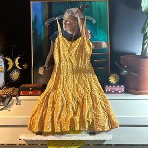 Old Navy Mustard Floral Dress Medium